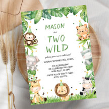 Cumpleaños infantil de la jungla con dos animales 