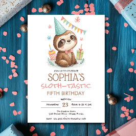 Invitación Cumpleaños infantil de perezoso fantástico