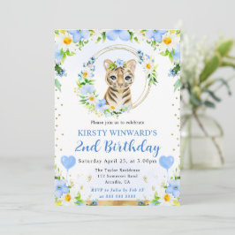 Invitación Cumpleaños infantil de tigre de jungla lindo acuar