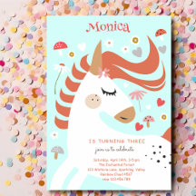 Cumpleaños infantil de unicornio mágico caprichoso