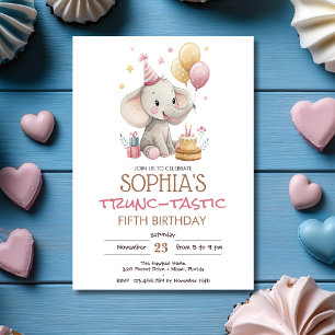 Invitación Cumpleaños infantil elefantástico de trompa