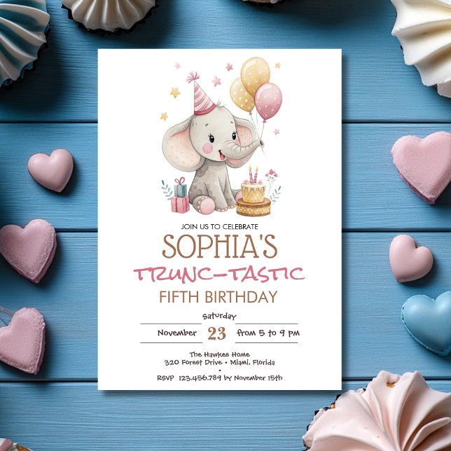 Invitación Cumpleaños infantil elefantástico de trompa (Subido por el creador)