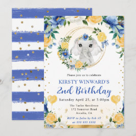 Invitación Cumpleaños infantil elefante de jungla lindo acuar