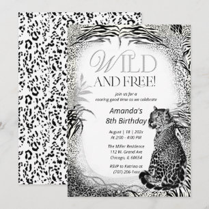 Invitación Cumpleaños Infantil Estampado de Leopardo