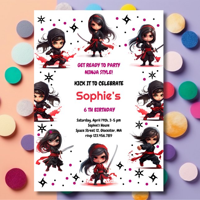 Invitación Cumpleaños infantil estilo ninja (Subido por el creador)