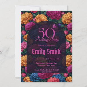 Invitación Cumpleaños infantil floral de clavel inspirado en 