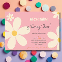 Cumpleaños infantil floral Retro Daisy