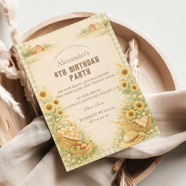Invitación Cumpleaños infantil Granja del Girasol Cuentacuent (Subido por el creador)