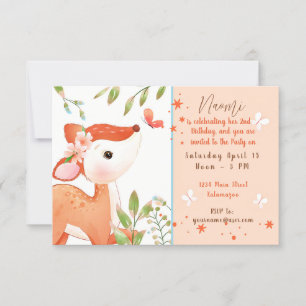 Invitación Cumpleaños infantil personalizado con cervatillo l