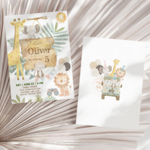 Invitación Cumpleaños infantil safari animales de la jungla n