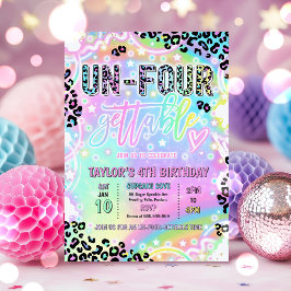 Invitación Cumpleaños inolvidable de la leopardo arcoíris 4