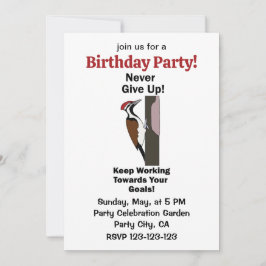 Invitación Cumpleaños Inspirador del Pájaro Carpintero Nunca