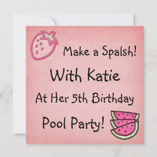 Invitación Cumpleaños Invitaiton de la fiesta en la piscina