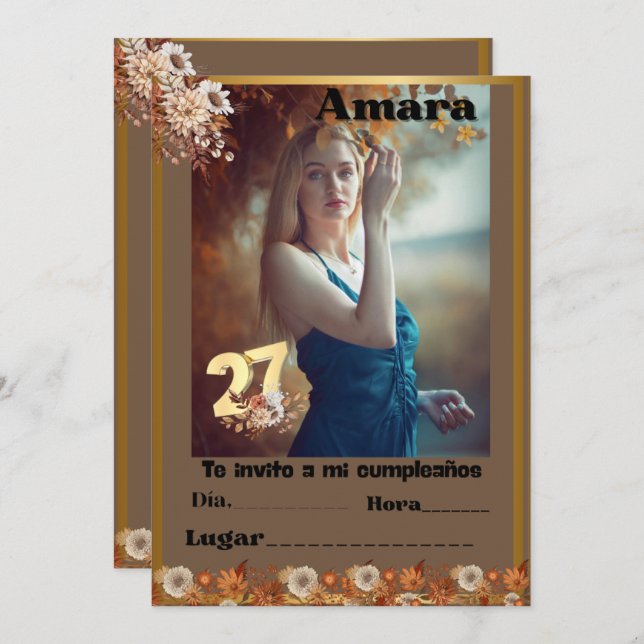 Invitación cumpleanos Invitation (Anverso / Reverso)