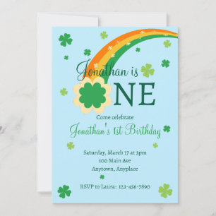 Invitación Cumpleaños irlandés del primer año de San Patricio