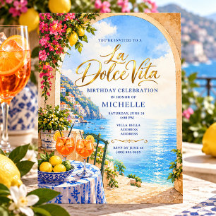 Invitación Cumpleaños Italiano La Dolce Vita Costa Amalfi