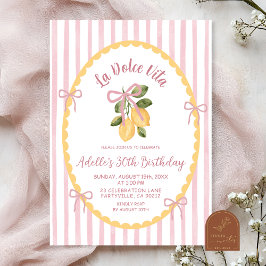 Invitación Cumpleaños Italiano Rosa La Dolce Vita