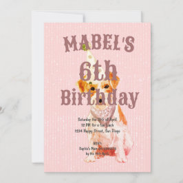 Invitación Cumpleaños Jack Russell Dog Age Pink Birday