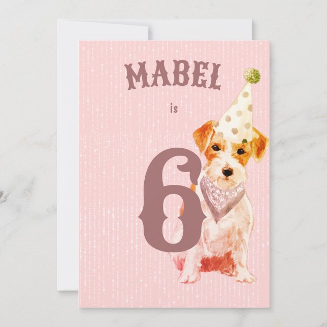 Invitación Cumpleaños Jack Russell Dog Age Pink Birday (Reverso)