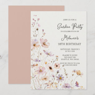 Invitación Cumpleaños Jardín de Flores Silvestres