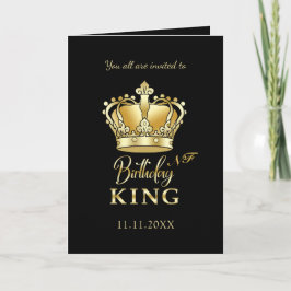 Invitación Cumpleaños King Gold Crown Royal Monogram Luxury