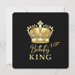 Invitación Cumpleaños King Gold Crown Royal Monogram Luxury