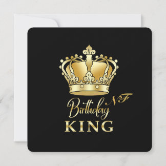 Invitación Cumpleaños King Gold Crown Royal Monogram Luxury