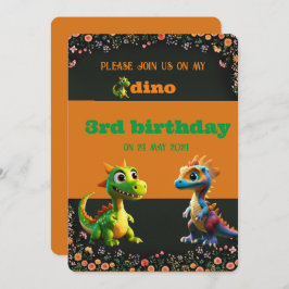 Invitación cumpleaños lindo de dinasaur