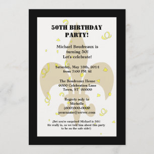 Invitación Cumpleaños lindo de la sorpresa del oro del negro
