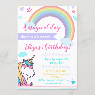 Invitación Cumpleaños lindo de los chicas del arco iris de la