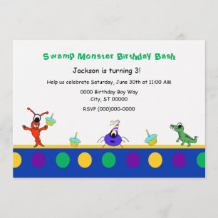 Invitación Cumpleaños lindo del niño de Cajun del monstruo