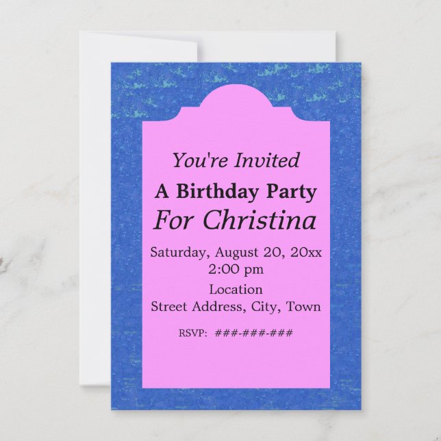 Invitación Cumpleaños lindo Mermaid Seahorse Starfish Pink (Anverso)