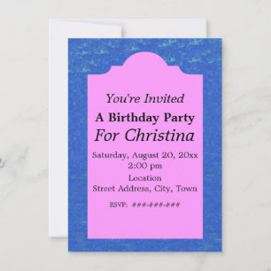 Invitación Cumpleaños lindo Mermaid Seahorse Starfish Pink