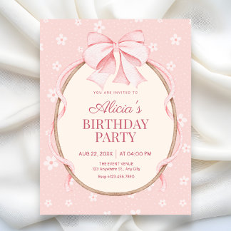 Invitación Cumpleaños lindo rosa