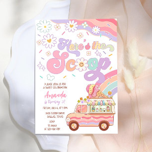 Invitación Cumpleaños Lluvia De Colores Camión De Helados Her
