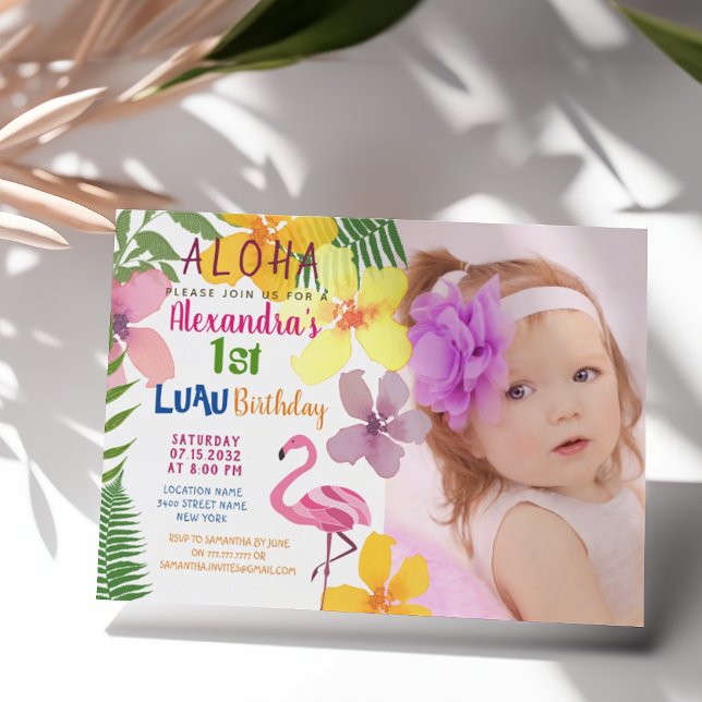 Invitación Cumpleaños Luau 1er año (Subido por el creador)