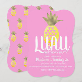 Invitación Cumpleaños LUAU de Piña de Cualquier Edad de Papel