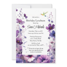 Cumpleaños Luncheon Morado Hibiscus Flower