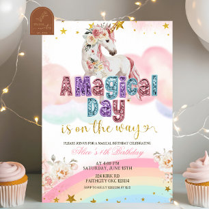 Invitación Cumpleaños Magical Unicorn Magical Day está en cam