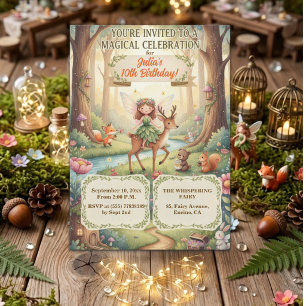 Invitación Cumpleaños mágico de 10 años de la hada señora del
