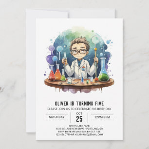 Invitación Cumpleaños Mágico de Científico Mad Imprescindible