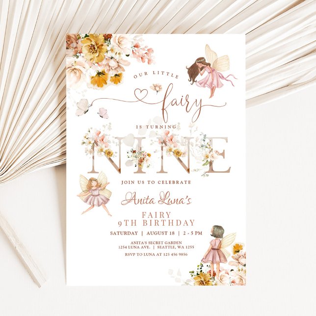 Invitación Cumpleaños mágico de hadas mariposas flores silves (Subido por el creador)