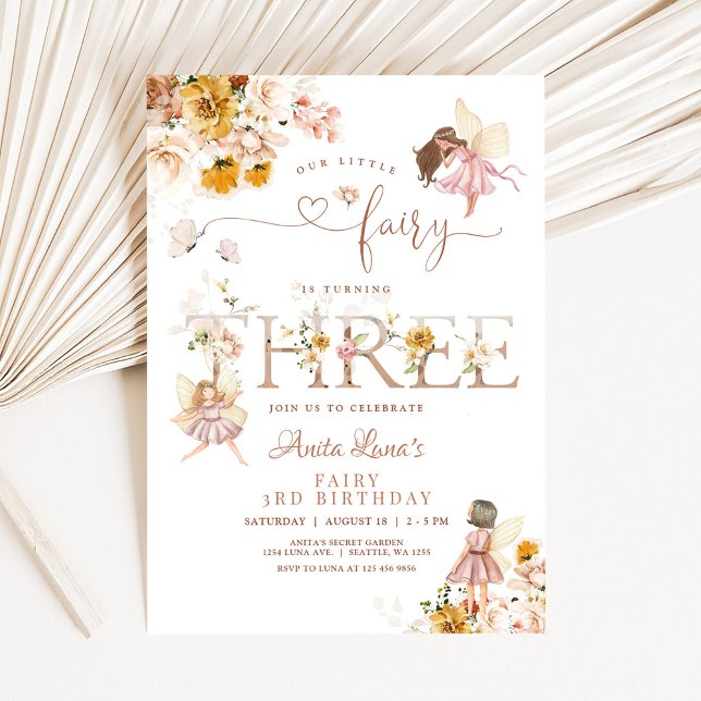 Invitación Cumpleaños mágico de hadas mariposas flores silves (Subido por el creador)