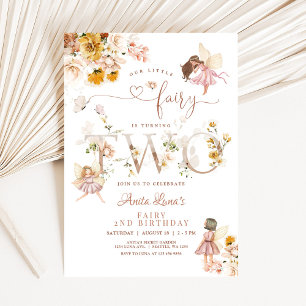 Invitación Cumpleaños mágico de hadas mariposas flores silves