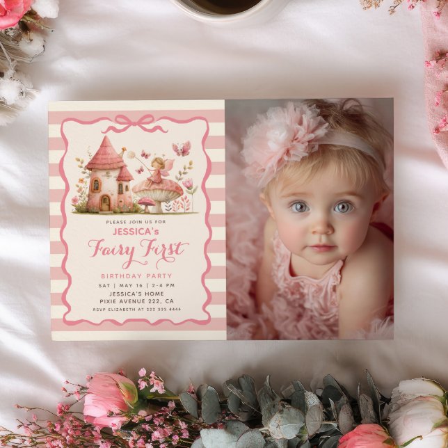 Invitación Cumpleaños mágico de hadas rosadas en el bosque, f (Subido por el creador)
