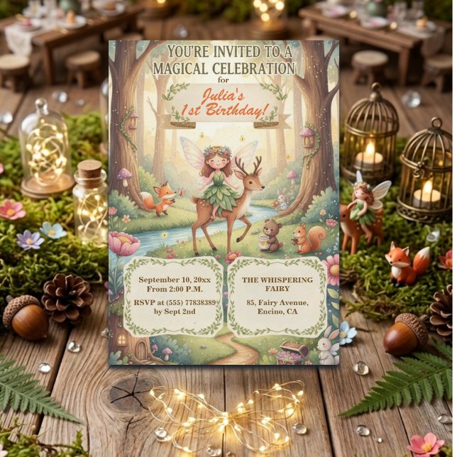 Invitación Cumpleaños mágico de la hada de la señora del bosq (Subido por el creador)