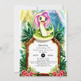 Invitación Cumpleaños mágico de la serpiente Cobra