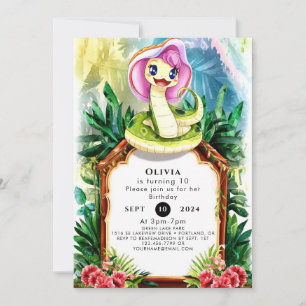 Invitación Cumpleaños mágico de la serpiente Cobra