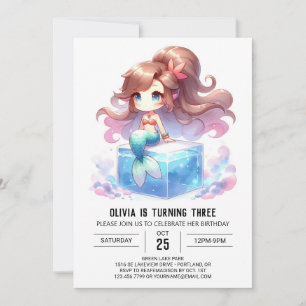 Invitación Cumpleaños mágico de la sirena