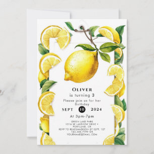 Invitación Cumpleaños mágico de limón cúbico